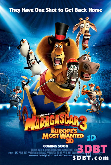 3D动画电影：《马达加斯加3》左右3D格式.Madagascar 3 蓝光1080P出屏3D.网盘下载